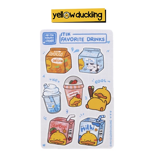 

STICKERS - ITIK FAVORITE DRINKS EDITION STICKER SET - STIKER ITIK MINUMAN KESUKAAN - YELLOW DUCKLING HANDDRAWN MR ITIK - LIMITED EDITION - JURNAL STUDYGRAM DOFF MATTE FINISH WATERPROOF