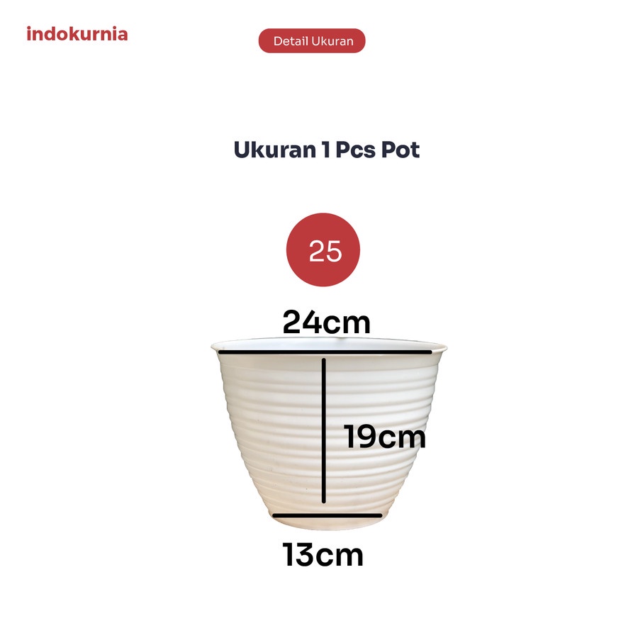 IK - 12PCS POT TAWON HITAM POT TANAMAN PIRUS TAWON MADU PUTIH 25 CM