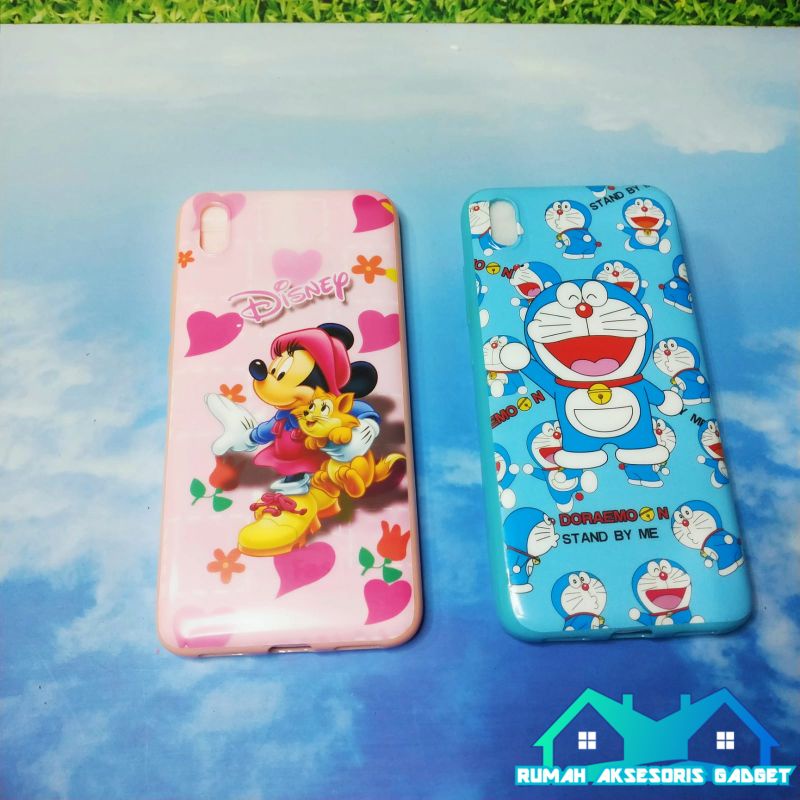 SOFTCASE REDMI 7A ANIMASI GLOSSY + TEMPERED GLASS KARAKTER