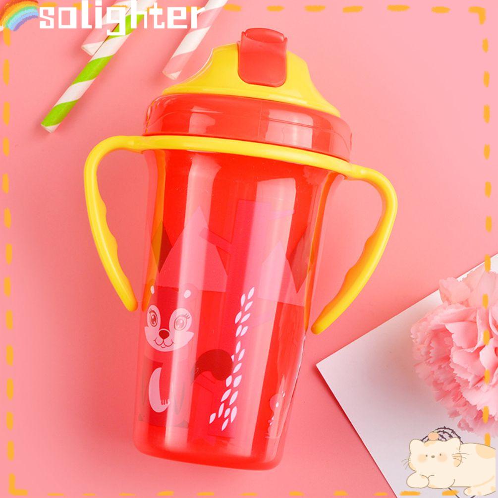 Solighter 300ML Toddler Water Cup Portable Lucu Anti Bocor Anti Jatuh Gelas Minum