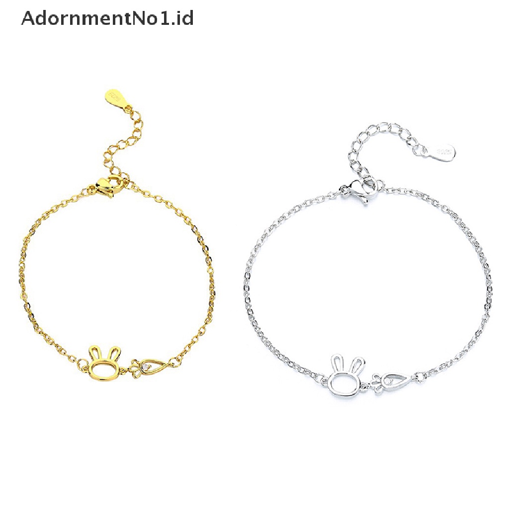 [AdornmentNo1] 925cap Wortel Kelinci Gelang Untuk Wanita Pacar Manis Lucu Adjustable Rantai Gelang Perhiasan Sederhana Flash Berlian Berongga Sederhana INS Gadis Hati Siswa Gadisfrie