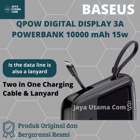 Baseus Powerbank 10000mAH Qpow Digital Display 3A Iphone/Type-C - PPQD