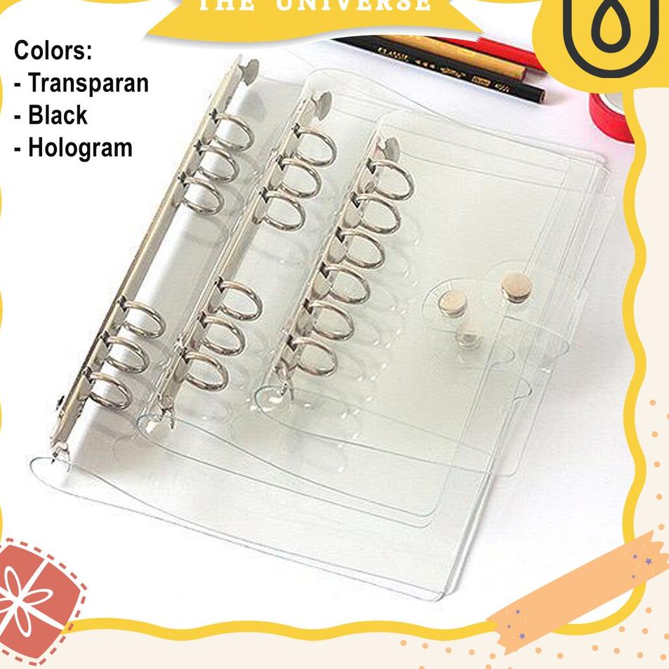 

Top Arrival [THE UNIVERSE] Buku Binder A5 6 Ring Transparan Binder Cover Notebook Binder Hologram - ST004