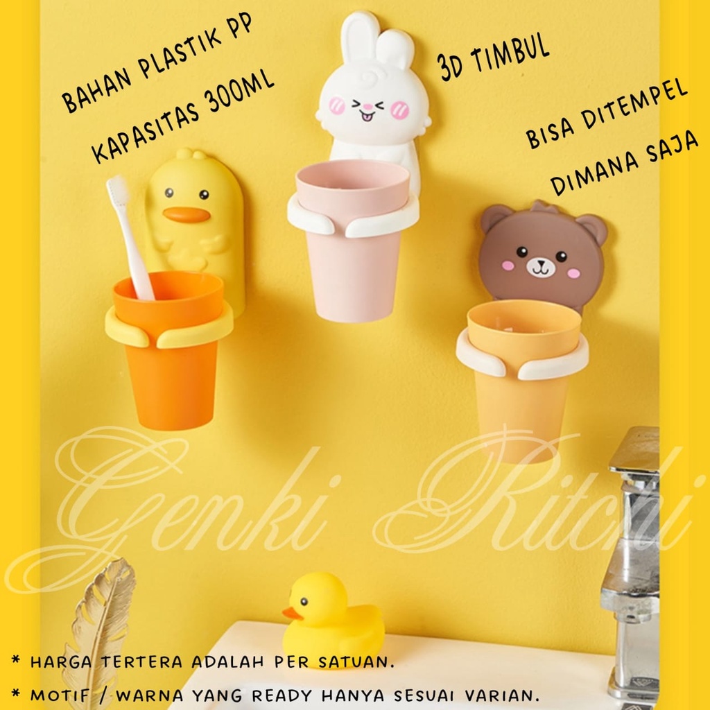 2in1 toothbrush holder cup / Tempat sikat gigi odol dan gelas kumur