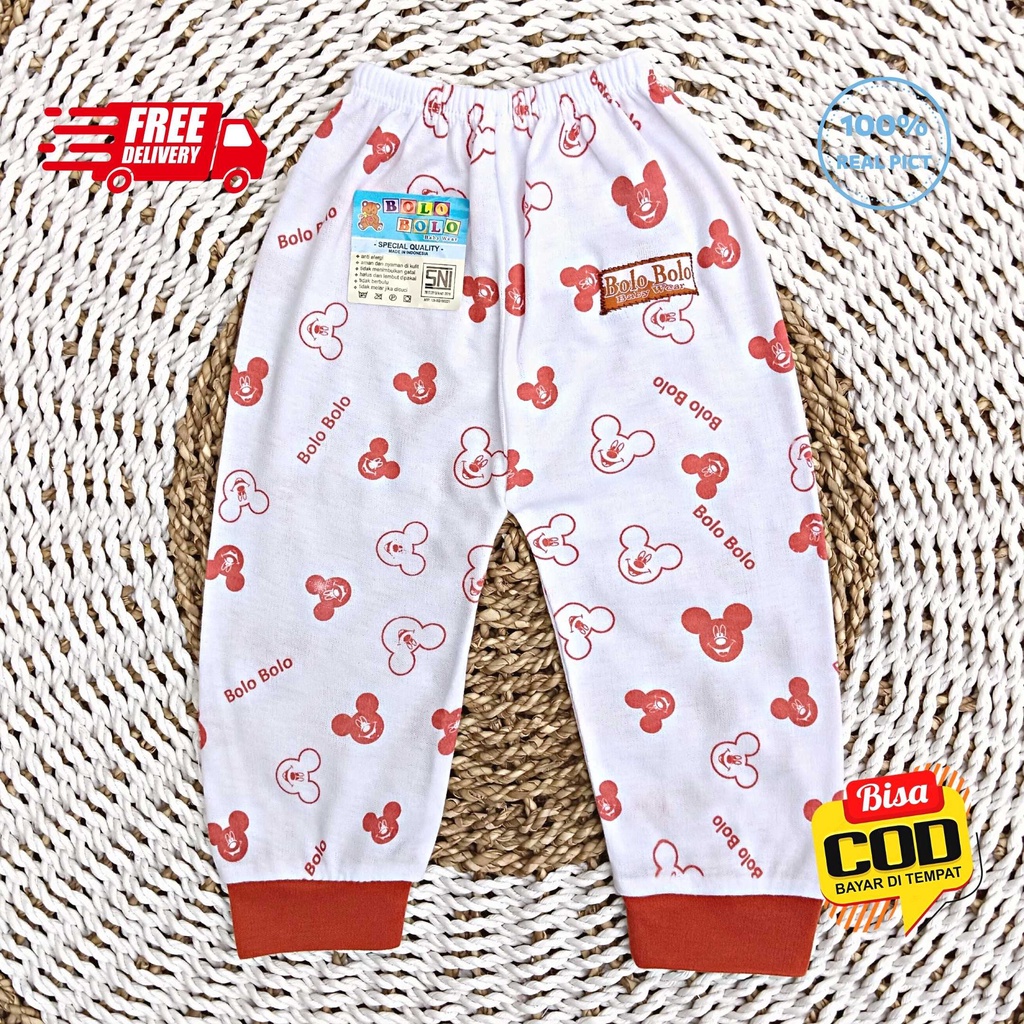 SALE 7.7 Serian Merah Bata - 3 pcs Celana Panjang Bayi Baru Lahir 0 - 3 Bulan Brick Red Series merk SNI Bolo - Bolo