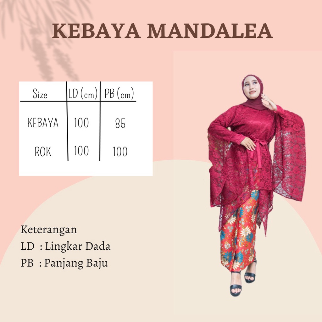 KEBAYA BRUKAT LAMARAN MANDALEA KEBAYA SET ATASAN + ROK KEBAYA TERBARU CARALYN.ID