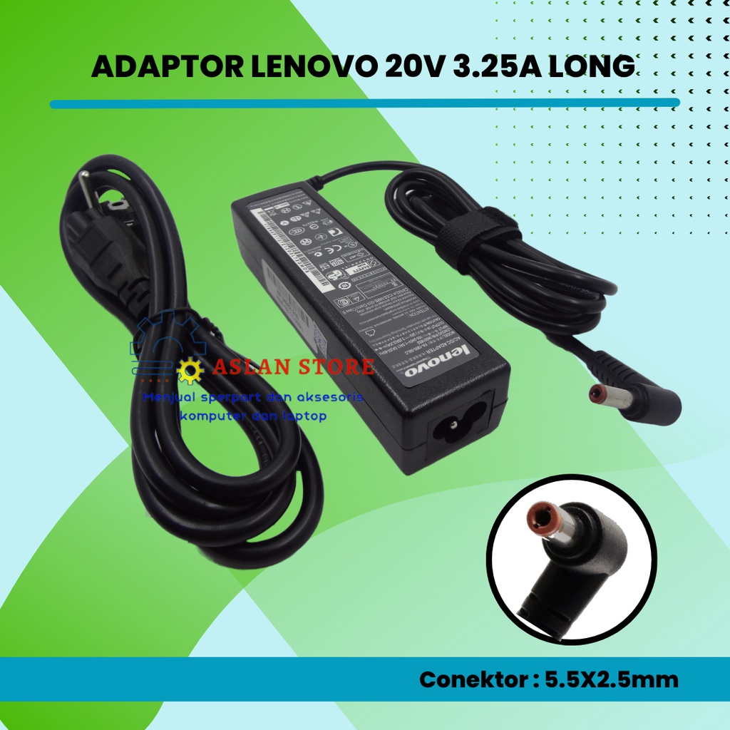 Adaptor Charger Lenovo 20V 3.25A B470 G460 G470 G560 Z570 G480 ORI