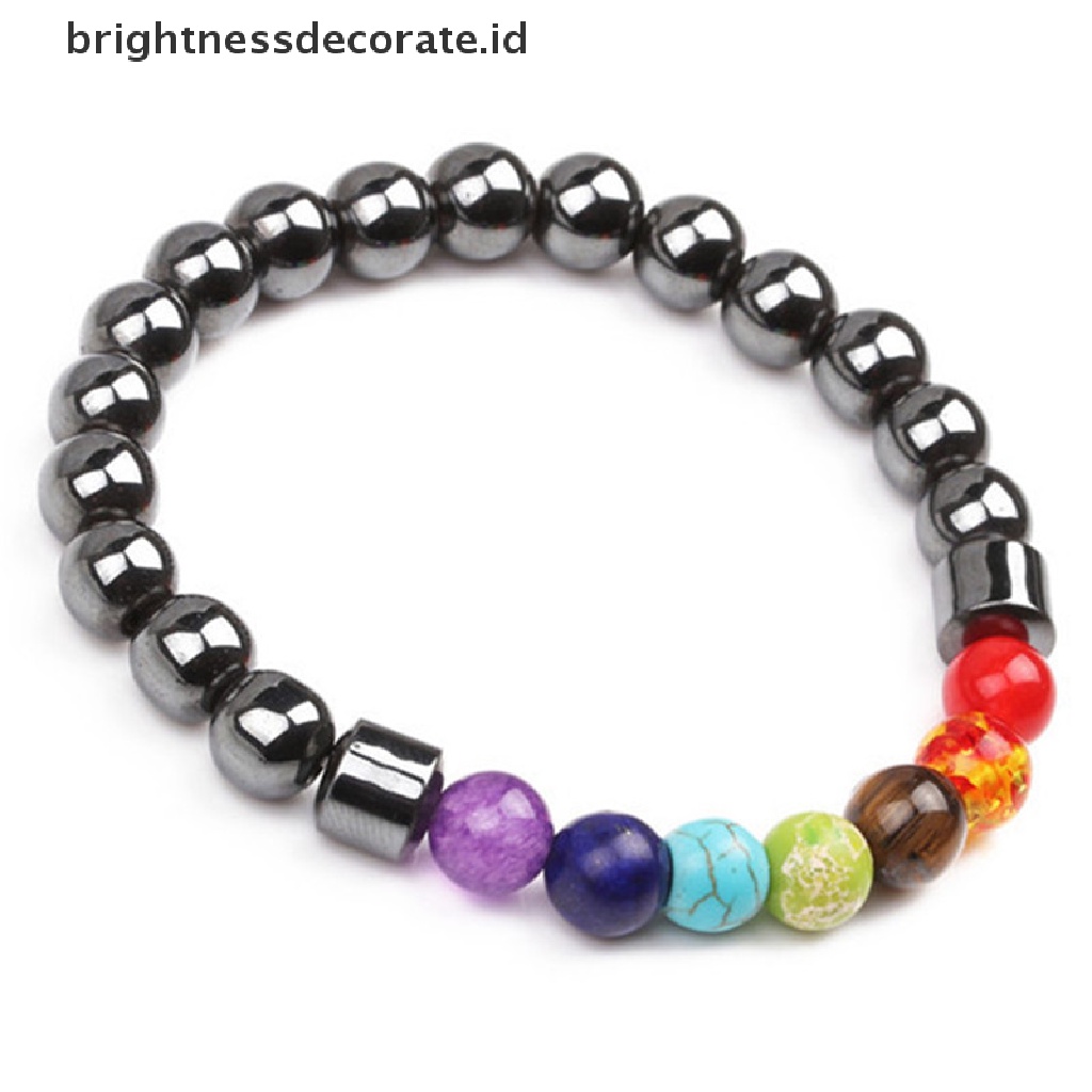 [Birth] Gelang Batu Hematite Multicolor Healing Beaded Weight Loss Bracelet Jewelry [ID]