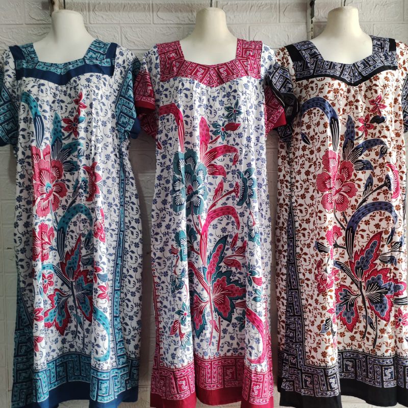 DASTER HENGKY MODEL SIKAK MOTIF  BUNGA TRISUL@ PUTIH