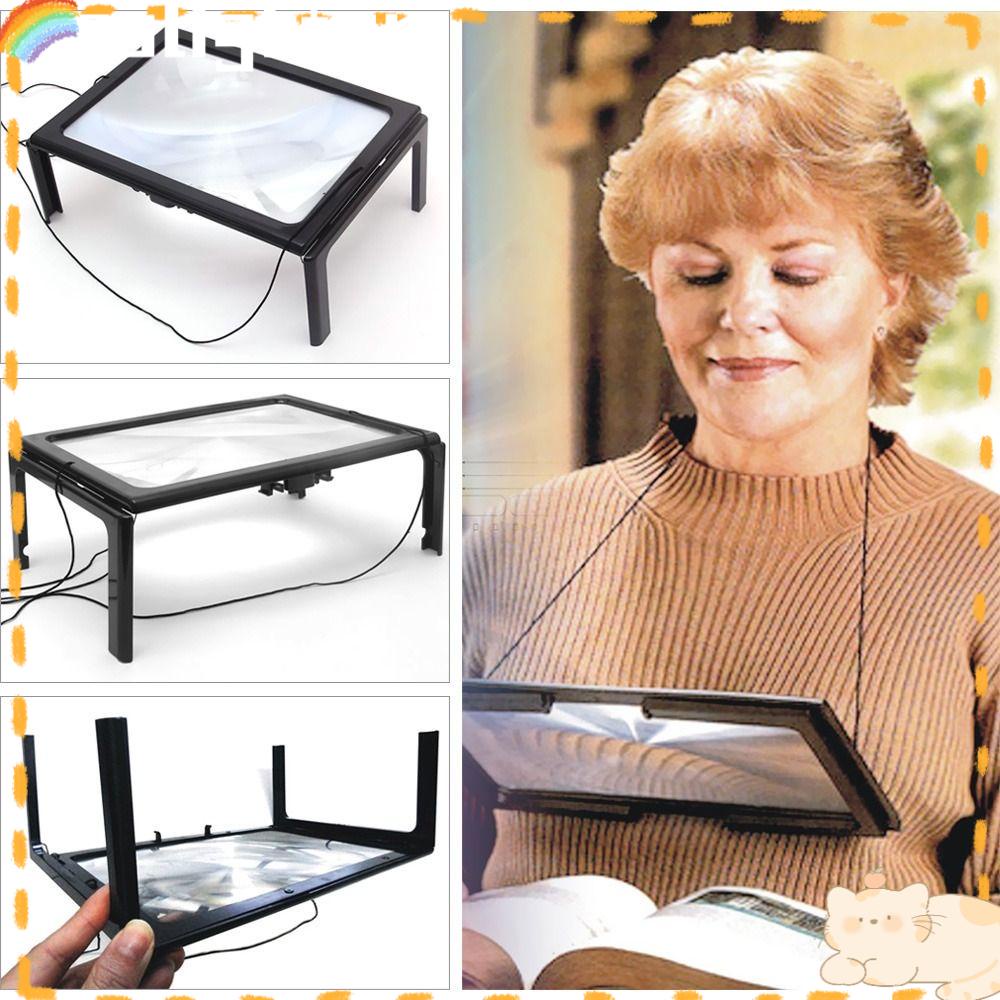 Solighter Tabletop magnifying glass Profesional Multifungsi Dengan 4lampu LED 3X