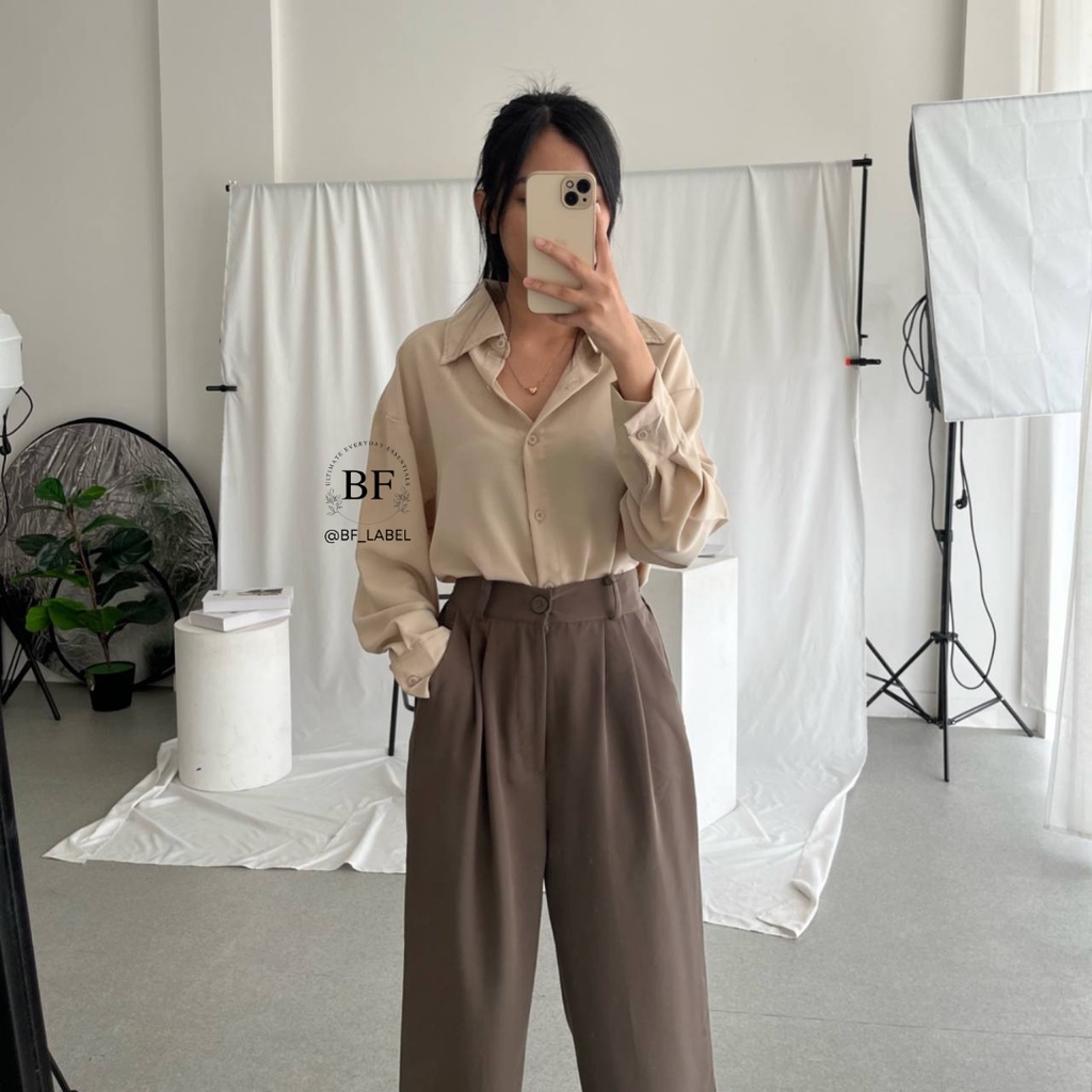 Sierra Shirt 2147 | Kemeja Basic Wanita | Kemeja Lengan Panjang by@bf_label