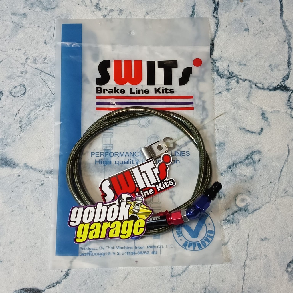 SELANG REM DEPAN SWITS 90CM 35INC 90DERAJAT THAILAND / SELANG REM DEPAN MOTOR / SELANG REM SWITS CARBON