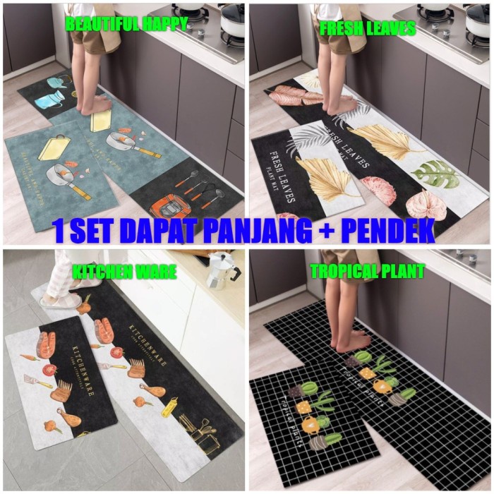 Slip Keset Dapur Panjang Anti Slip Set Keset Dapur Alas Kaki Anti Slip