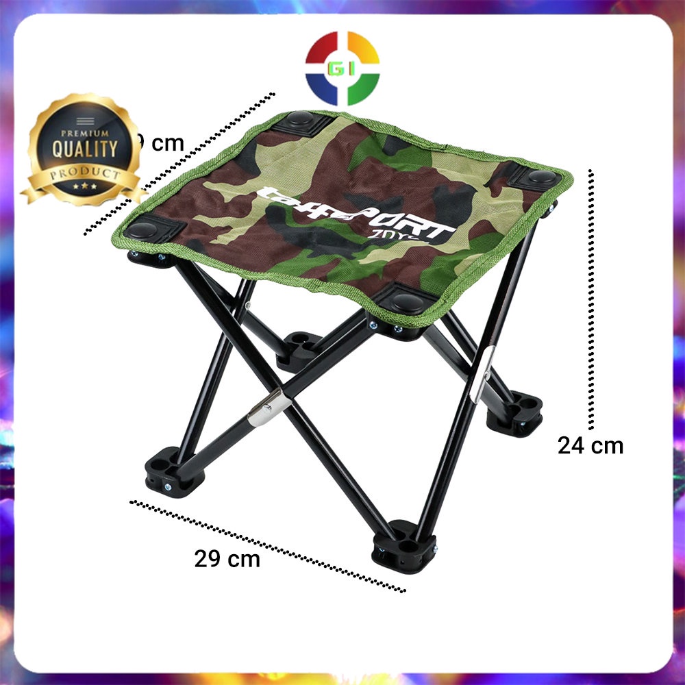 Kursi Lipat Mancing Kotak Portable Desain Army Camouflage COD