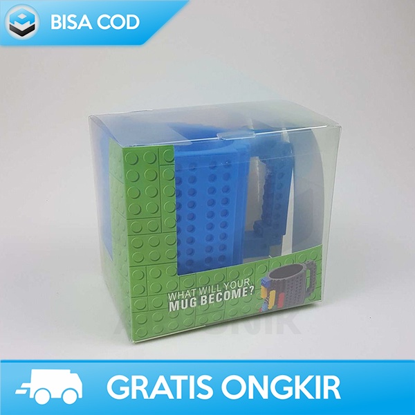 GELAS MINUM LEGO MUG UNIK AESTHETIC 350ML BUILD ON BRICK AMAN BPA FREE