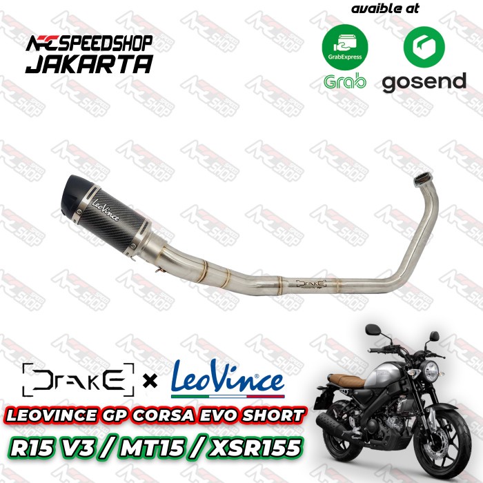 Header R9 Drake Yamaha Xsr 155 + Silencer Leovince Series #Original