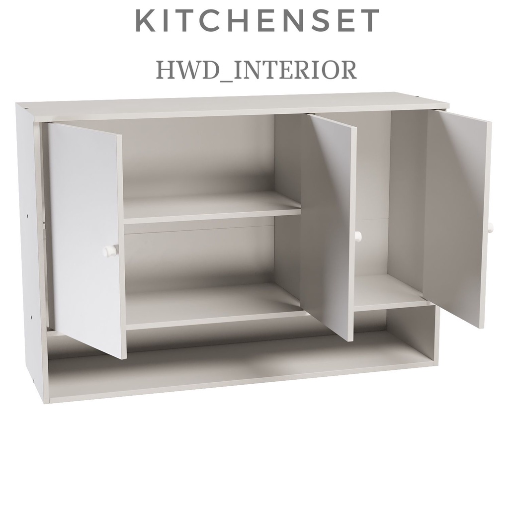 Kitchen Set Atas 3 Pintu Rak Dapur Serbaguna Lemari Dapur Gantung Dinding Serbaguna, Rak Bumbu Dapur