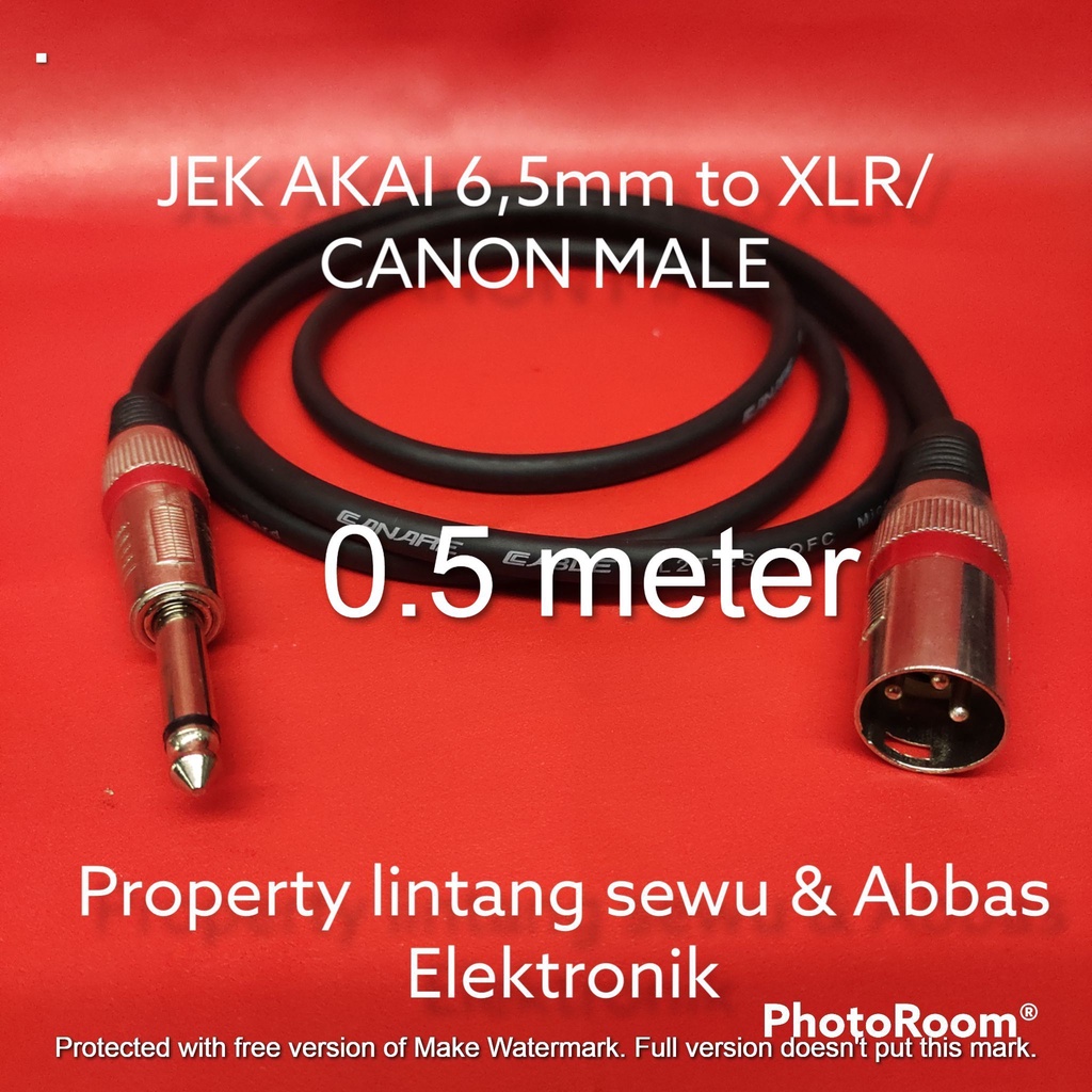 KABEL MIC JEK AKAI 6.5MM TO XLR CANON MALE 0.5 METER