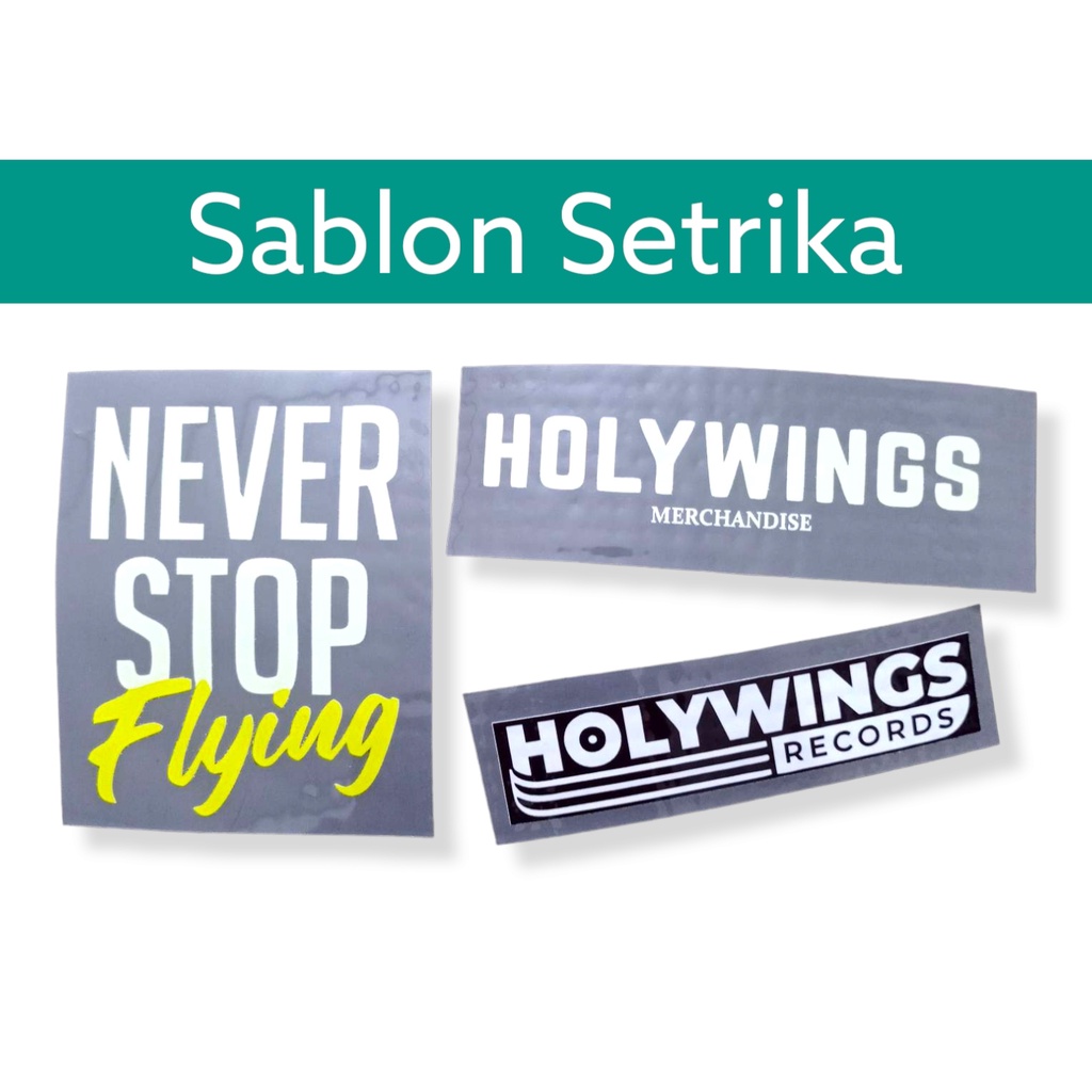 Stiker sablon setrika holywings never stop flying hwg logo