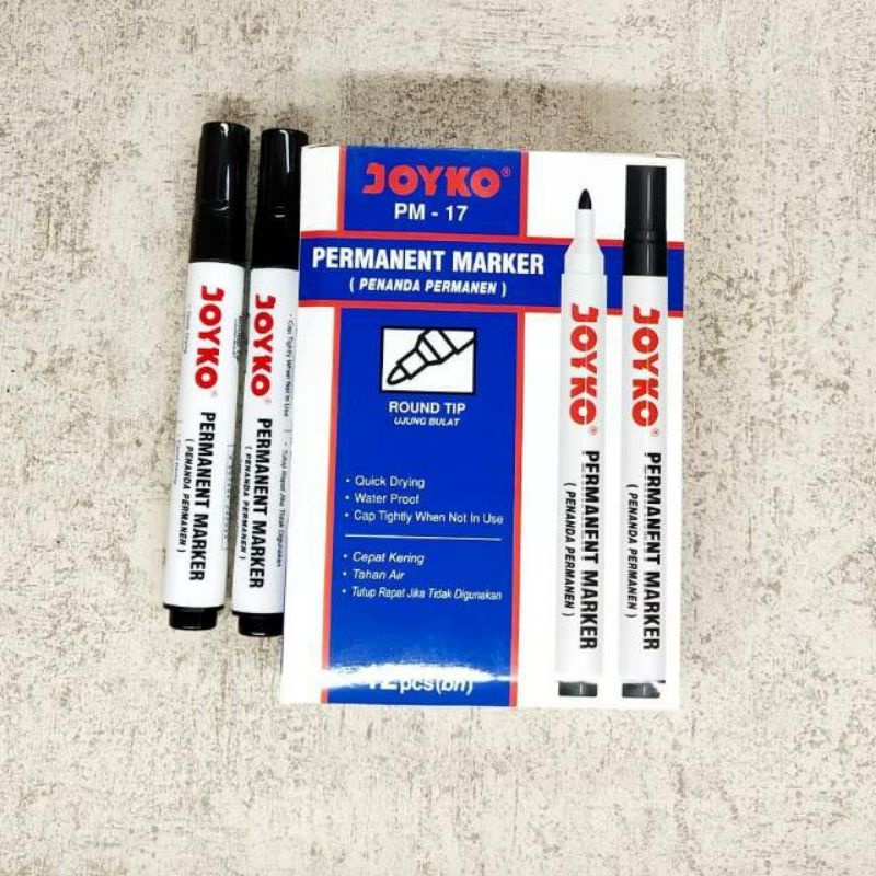 Spidol Permanen Joyko Warna Hitam / Joyko Permanent Marker PM 17