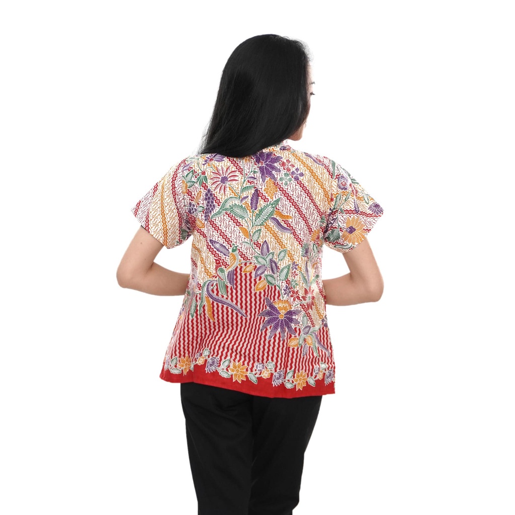 BLOUSE BATIK WANITA ATASAN BATIK MODERN MOTIF SEKARJAGAD BY BATIK DUA PUTRI