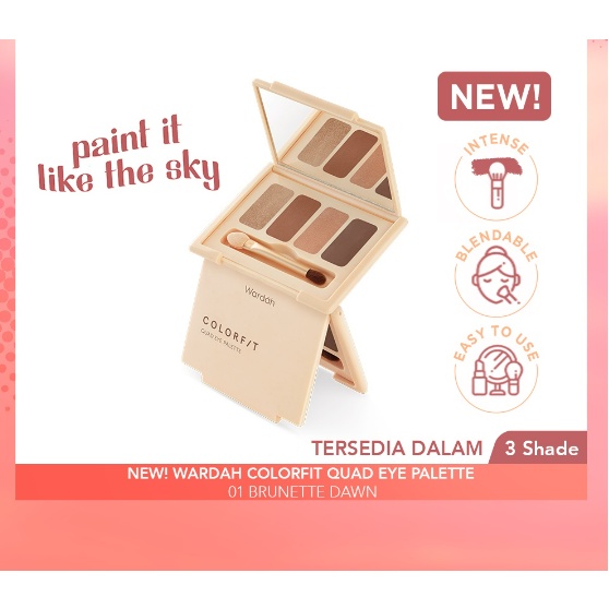 Wardah Colorfit Quad Eye Pallete 01 Brunette Dawn