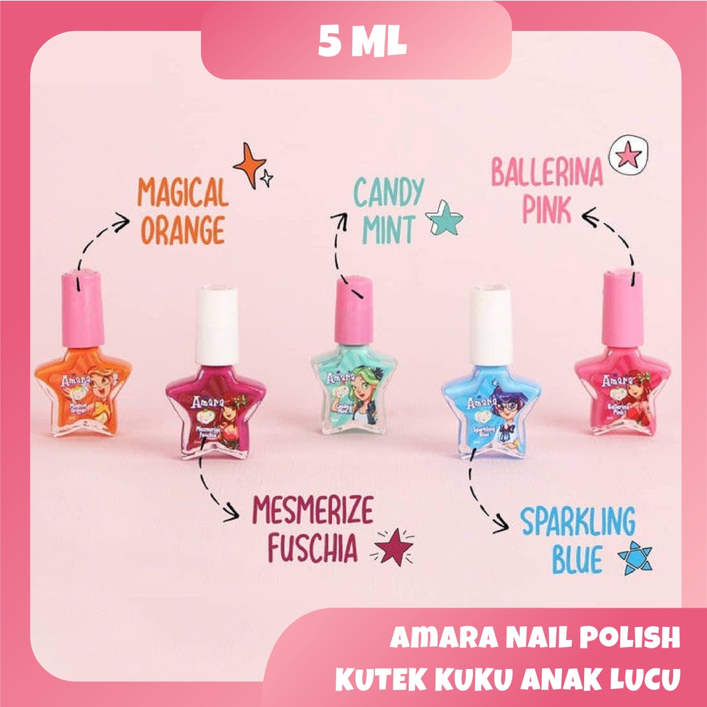 Amara Nail Polish Kuteks Kuku Anak Lucu 5ml