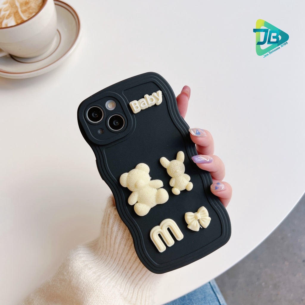 Y026 SOFTCASE 3D KARAKTER RABBIT MODEL GELOMBANG WAVE FOR IPHONE 7 8 7+ 8+ XR X XS MAX 11 12 13 14 PRO MAX 14 MAX JB6856