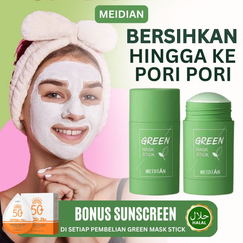 𝗚𝗿𝗲𝗲𝗻 𝗠𝗮𝘀𝗸 𝗦𝘁𝗶𝗰𝗸 𝗠𝗘𝗜𝗗𝗜𝗔𝗡 Green Mask Stick 100% Original Perawatan Wajah Masker Hilangkan Komedo Kotoran di Wajah