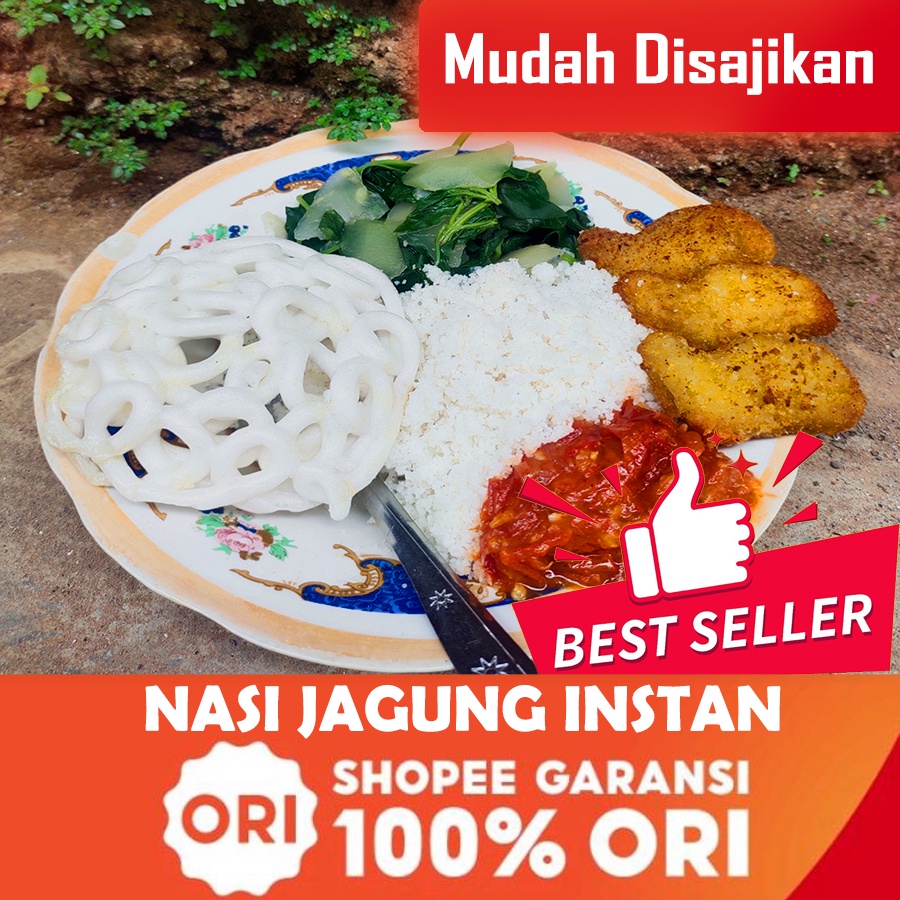 

Nasi jagung instan kuning dan putih 800 gram kering dan lembut bisa untuk kue