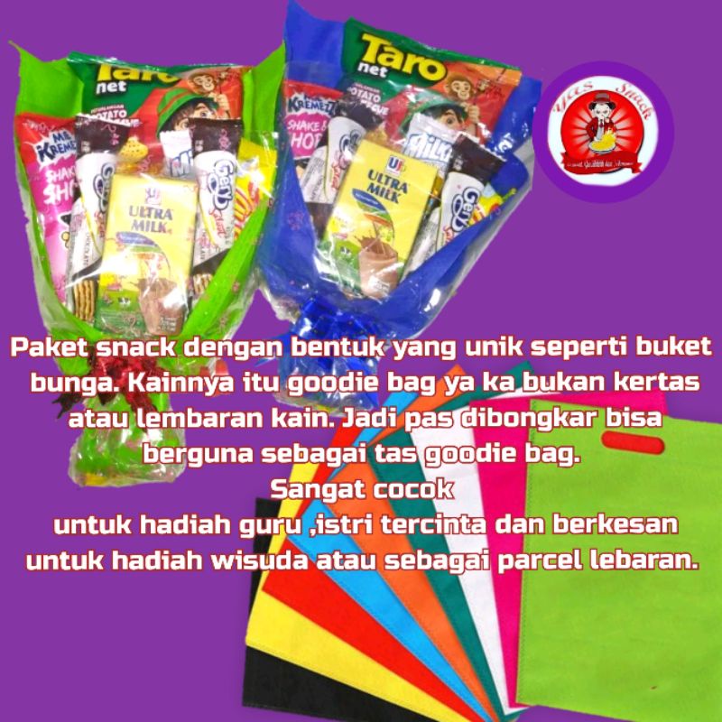 

Buket snack mini Hadiah pernikahan wisuda hari ibu orang tersayang parcel lebaran murah cantik