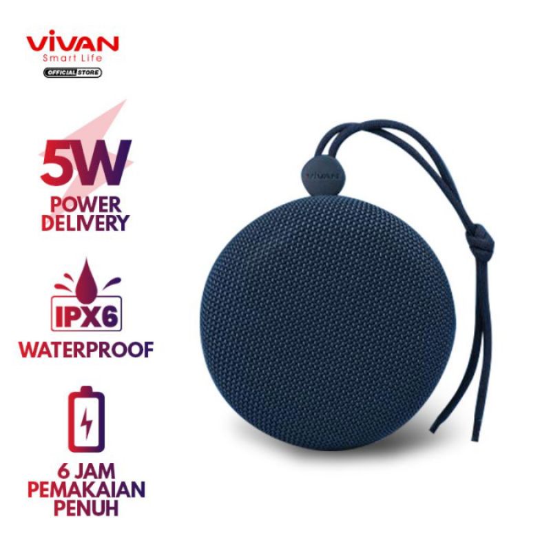 VIVAN Speaker Portable Mini VS2 Mega Bass Wireless Bluetooth 5.0 Outdoor Waterproof IPX6 ORIGINAL