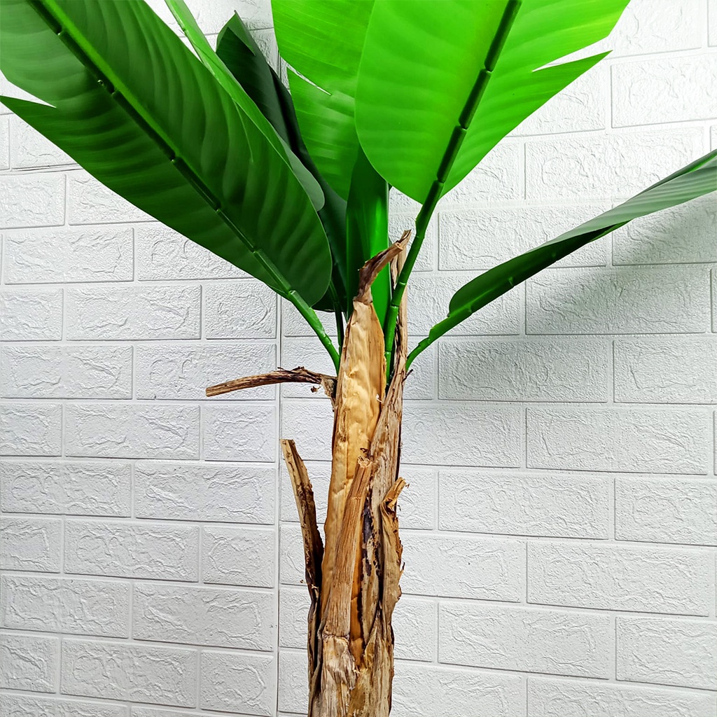 Pohon Hiasan Ruangan Tinggi 1,3 Meter Pohon Pisang Pot Tanaman Hias Plastik Dekorasi Sudut Rumah Cafe Satu7an PBP130