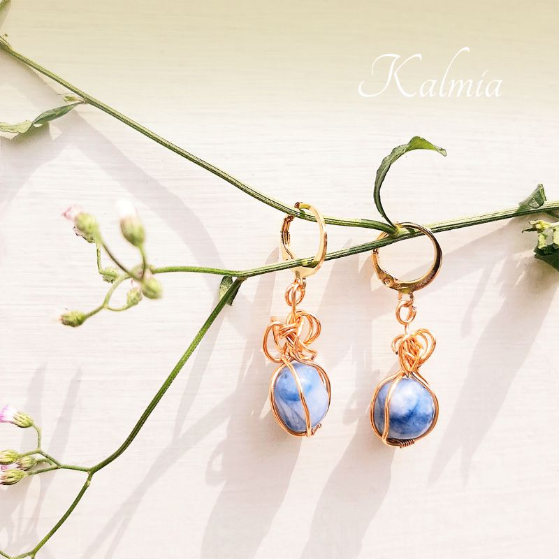 KALMIA Aquamarine Earrings | Anting Batu Aquamarine