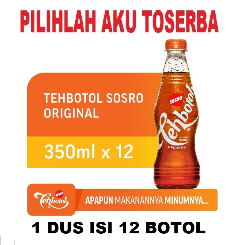 Teh Botol Sosro PET Original 350 ml - ( HARGA 1 DUS ISI 12 )