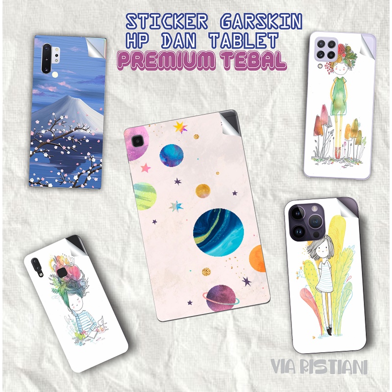 Garskin Skin HP Stiker Anti Jamur Iphone  Vivo Oppo Realme Redmi Samsung Huawei  Samsung  Stiker Pelindung All Type Handphone Tablet Water Colour