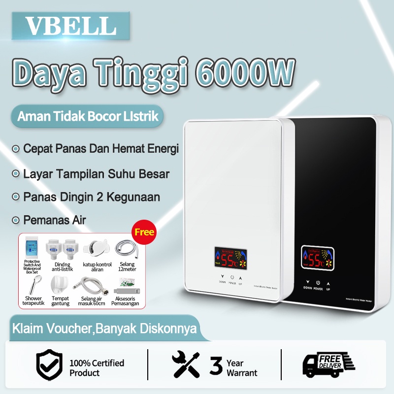 VBELL  Water Heater Instan Pemanas Air Kamar Mandi Listrik Low Watt /Water heater/pemanas air listrik /Instan water heater