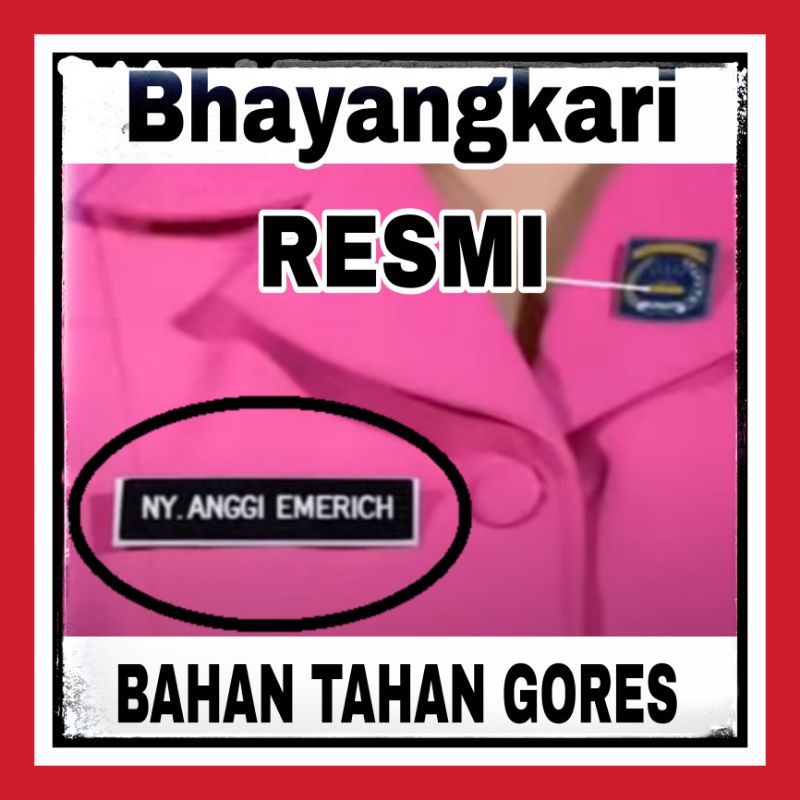 NAME TAG BHAYANGKARI RESMI, ASN / PNS - UKIR/GRAVIR - Bahan TAHAN Dari GORESAN #Name Tag Indonesia