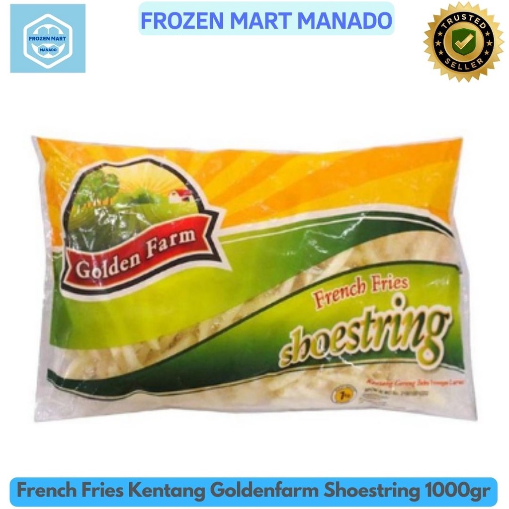 

French Fries Kentang Goldenfarm Shoestring 1000gr - Frozen Mart Manado (Frozen Food Manado)