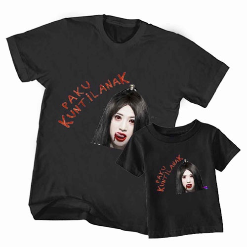 Kaos Paku Kuntilanak Tshirt Couple Dewasa & Anak 1 S/D 12 Tahun