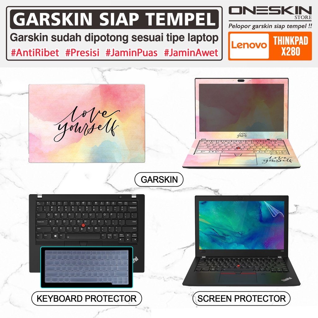 Garskin Sticker Laptop Pelindung Screen Keyboard Protector Lenovo Thinkpad X280 Gambar Full Body Silikon Bening Glossy Doff Anti Blueray Tpu Cooskin