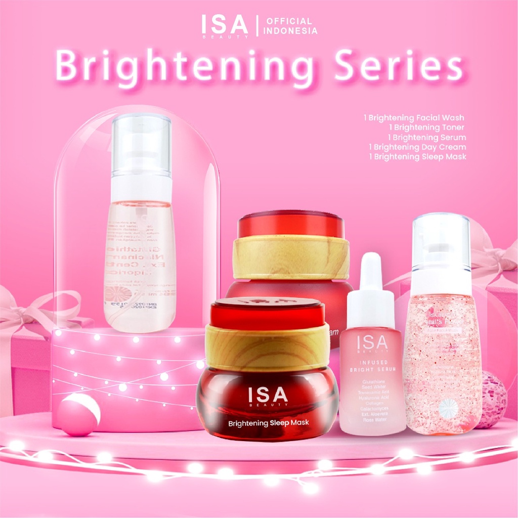 ISA Beauty Brightening Series Paket Skincare Pencerah Wajah Kusam