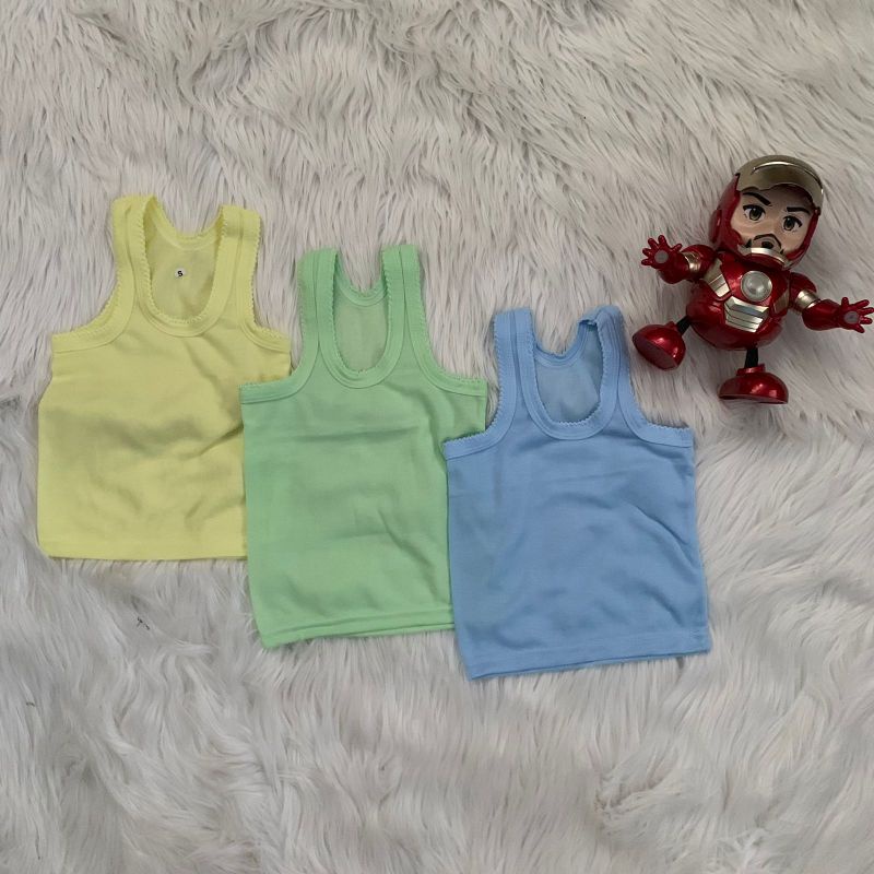 3 PCS Singlet BAYI/KAOS DALAM BAYI SIZE S WARNA WARNI