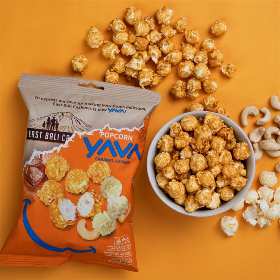 

YAVA Popcorn Caramel Cashews Chocolate Peanut Snack Sehat 60gr