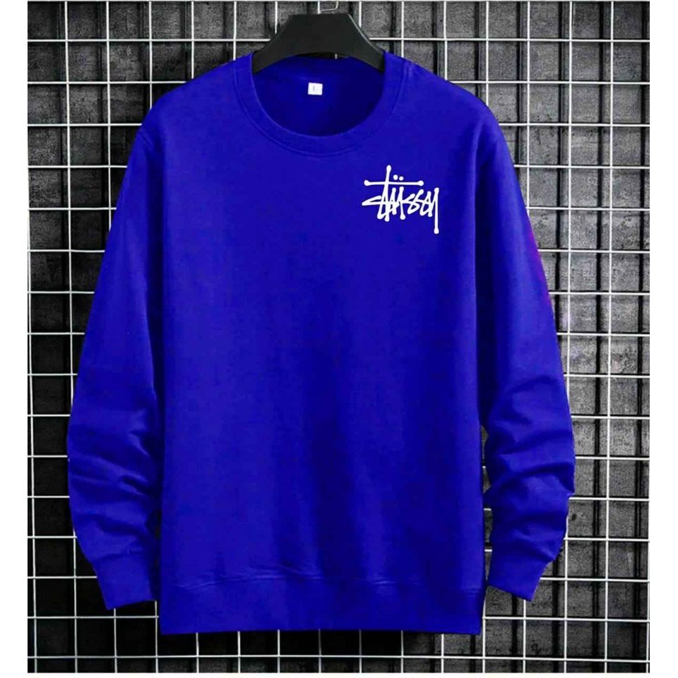 Sweatshirt Basic STUSY II Sweater Crewneck Print DTF II Size M - XL Anak &amp; Dewasa ( Pria &amp; Wanita )