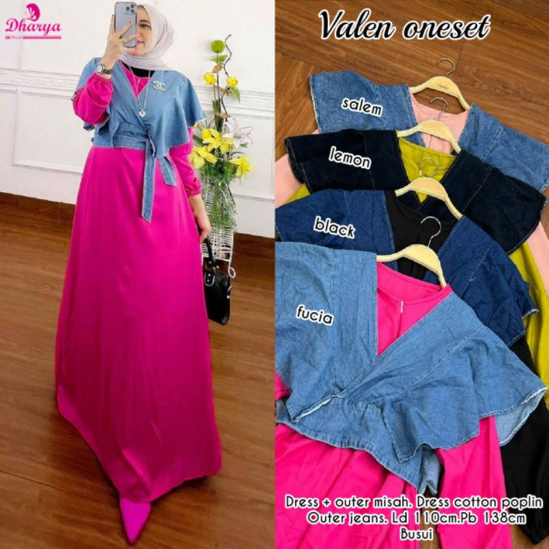 GAMIS SET OUTER POLOS JEANS ORIGINAL DHARYA