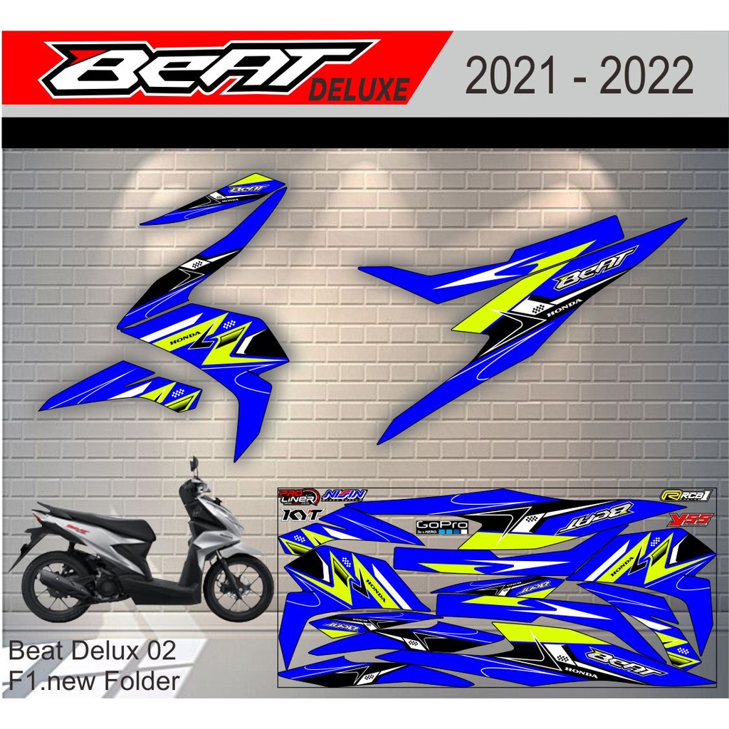 Striping Beat Deluxe - Sticker Striping List Variasi Motor Beat Deluxe Motif Racing #honda beat delu