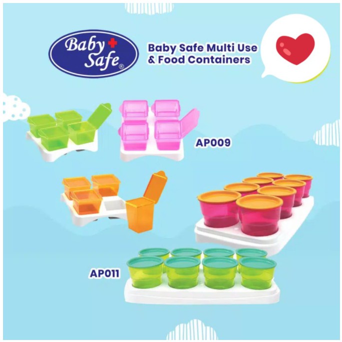 *ORIGINAL* BABY SAFE Babysafe Cubes Food Container AP009 / AP011 Multifood Freezer Pot Wadah Makanan MPASI