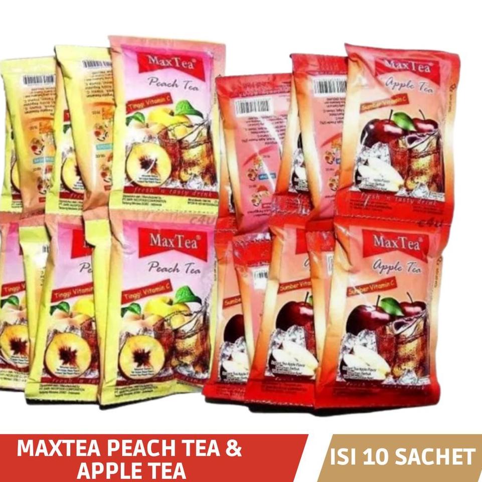 

Coder8R2d Max Tea Peach Tea / Apple Tea / 1 Renceng (10 Sachet)