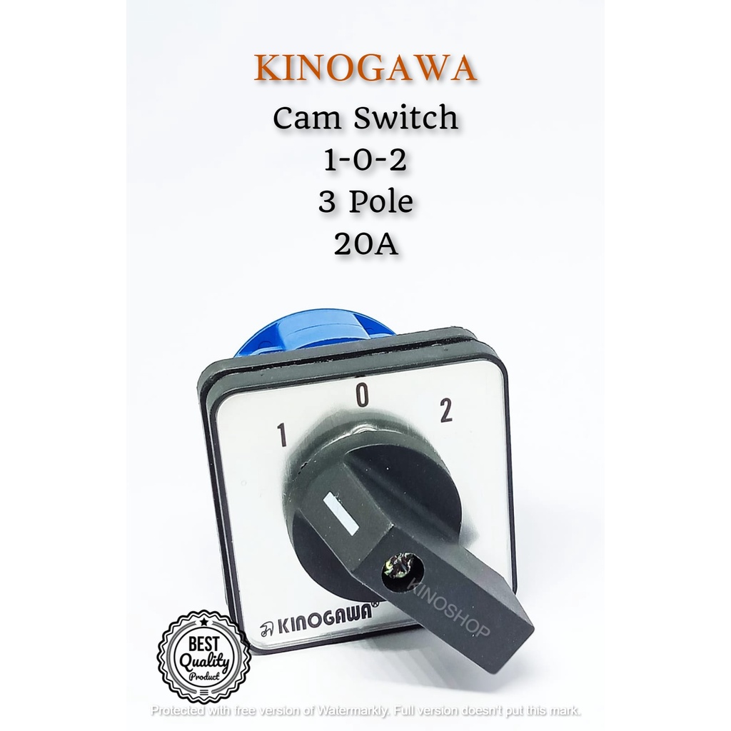 KINOGAWA SWITCH 102 3P Cam Switch Saklar Putar Selector Ohm Saklar Panel Mesin Otomatis Saklar Putar